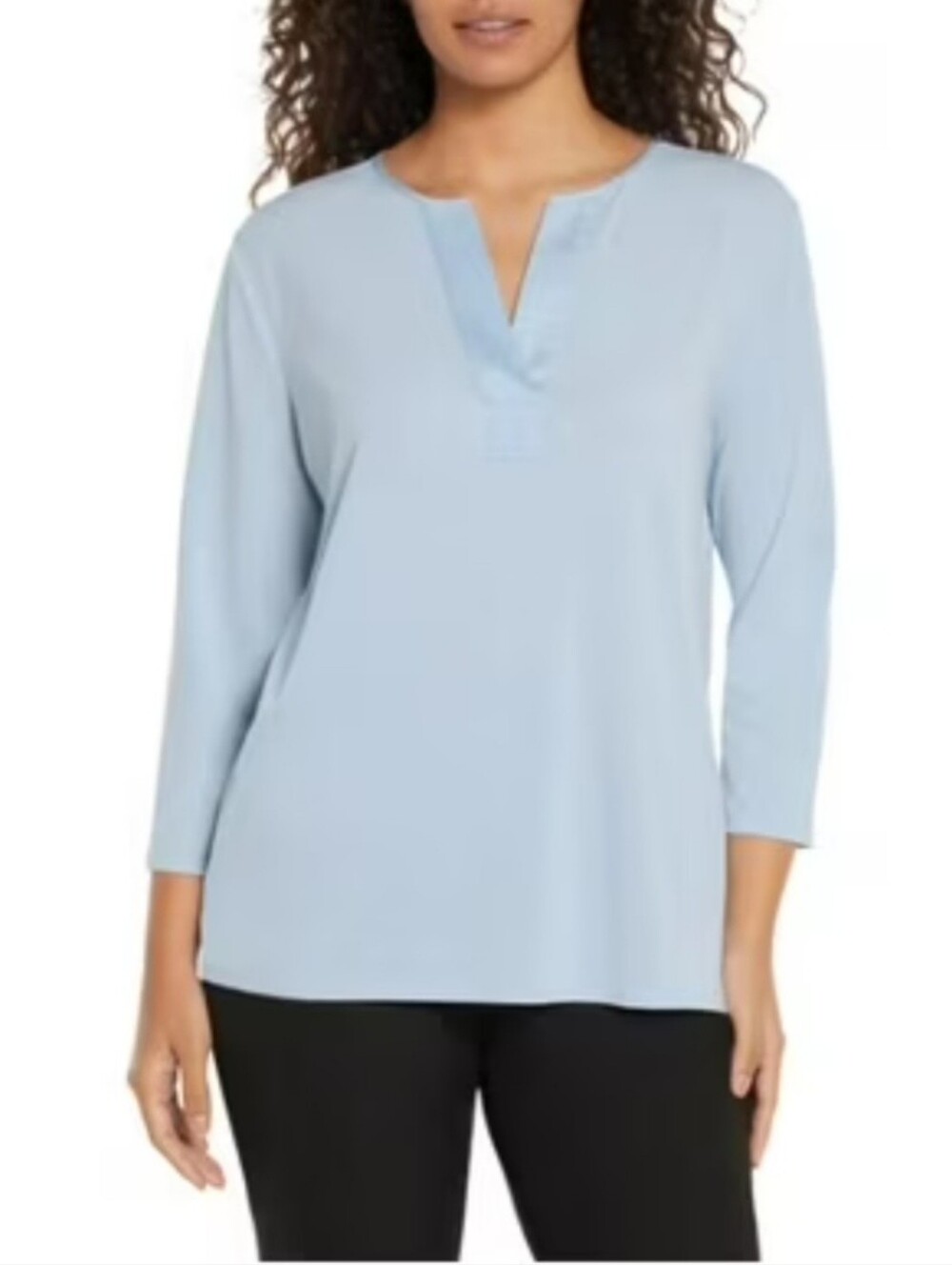 Banana Republic Light Blue Split-Neck Tunic